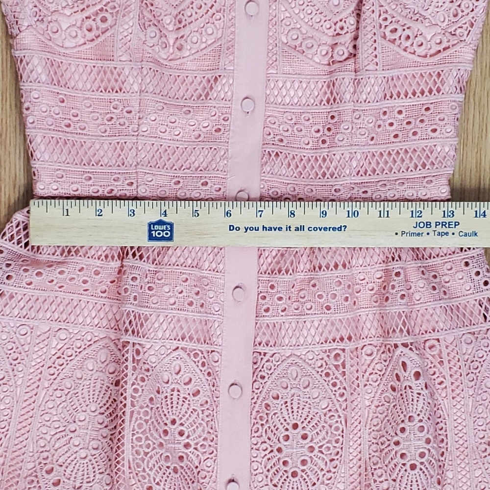 ANTONIO MELANI Blush Pink Lace Shirt Dress - Picture 12 of 14
